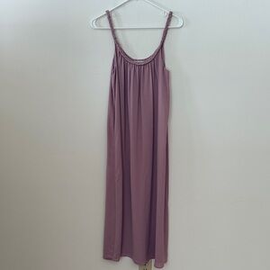 Olive & Oak Gauze Pink Scoop Neck Braided Dress Lined